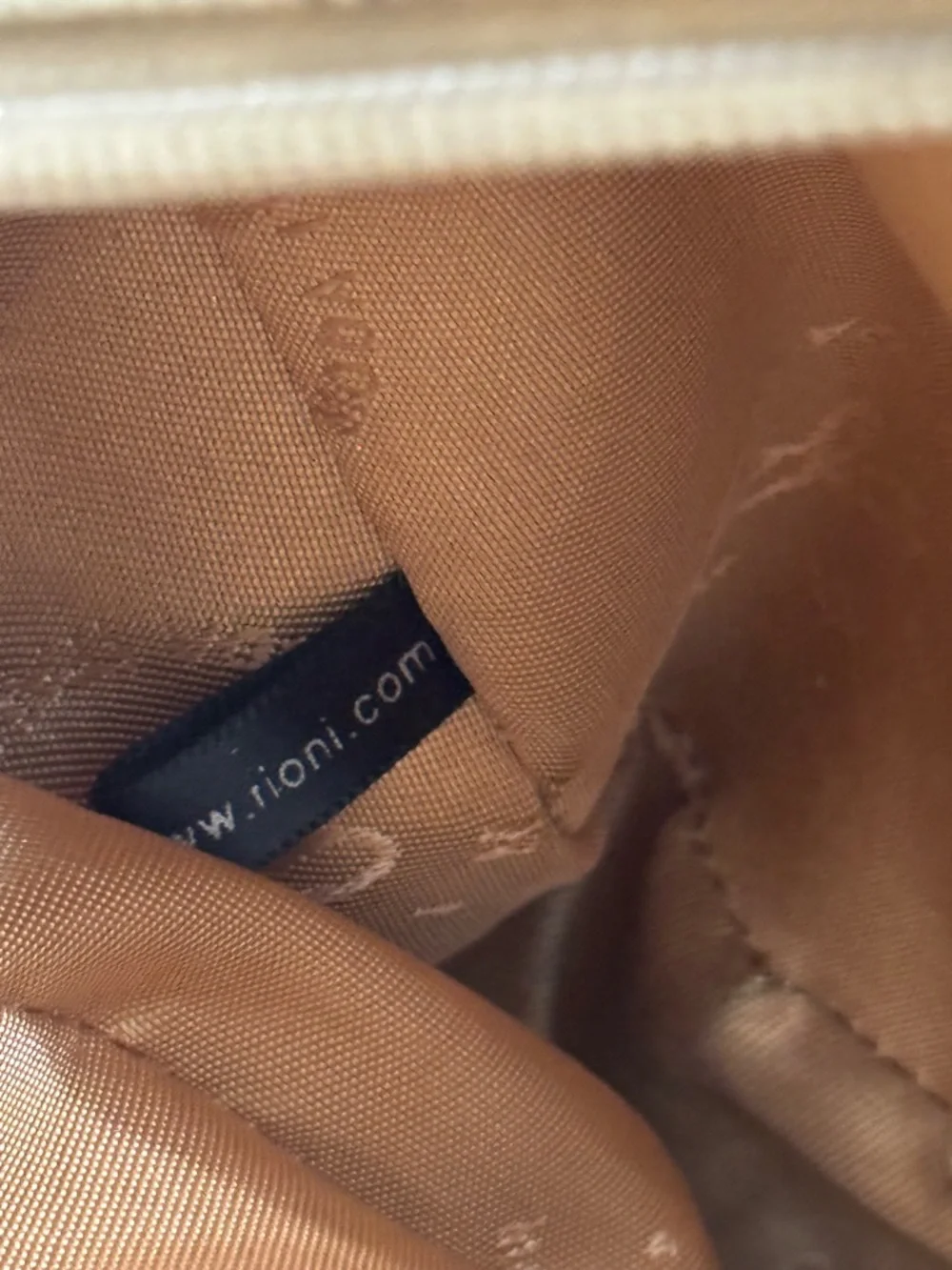 RIONI Signature Madeline Monogram Tote Handbag with Leather Trim